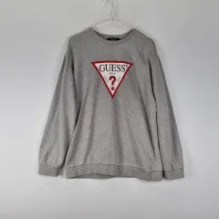 D2023 GUESS メンズ BIGロゴ グレー スウェット