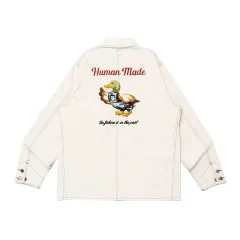 HUMAN MADE ヒューマンメイド ガーメント ダイド カバーオール ジャケット 白 XL HM27JK013のサムネイル