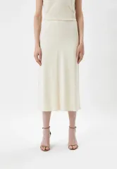 新品) 24年 Calvin Klein カルバン・クライン CK ロゴウェスト シルキースカート ロング丈 スカート アイボリーのサムネイル