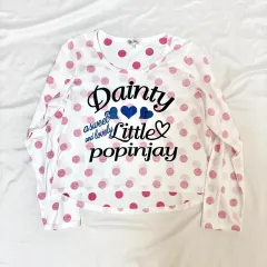 メゾピアノ風 ロイヤル 平成ギャル デコ ドット 長袖Tシャツ
