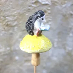 リールエリソンキノコピック　キノコ　ハリネズミ　ピック　ガーデニング　オブジェ　友膳
