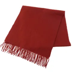 HERMES エルメス カシミヤ フリンジ マフラー レッド系【中古】のサムネイル