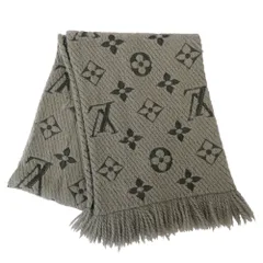 LOUIS VUITTON ルイ・ヴィトン 413287 エシャルプ ロゴマニア シルク混 マフラー グレー系【中古】
