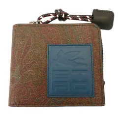 ETRO エトロ 総柄 ペイズリー レザー 2つ折り財布 マルチカラー系【極上美品】【中古】のサムネイル