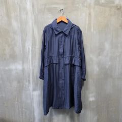 タグ付 BRITISHINDIA 長袖シャツ サイズ5 パープル系 リネンシルク 