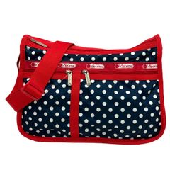 LeSportsac ボストンバッグ ドット柄 ネイビー レッド - メルカリ