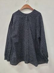 美品】NOBLE ドットスパンローンドルマンスリーブ ブラウス 七分袖