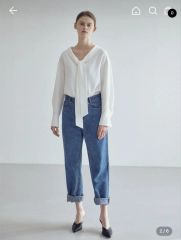 meer. ROUND CUTTING VELOUR TOP ホワイト - メルカリ