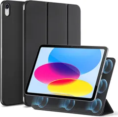 ESR iPad A16 ケース 第11世代 / 第10世代 対応 マグネット吸着式 三つ折りスタンドケース 薄型軽量 上質素材 Pencil 第1世代/USB-C対応 自動スリープ/ウェイク 11インチ/10.9インチ Reboundシリーズ ブラック
