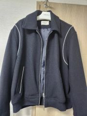 VELNUS クロップドダブルジップコーデュロイブルゾンチャコールグレーM