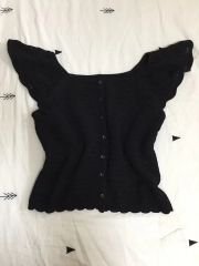 ダブルスタンダードクロージング♡パフスリーブ コルセットブラウス黒 