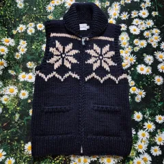 steven alan 雪の花 カウチン ベスト 成人Sのサムネイル