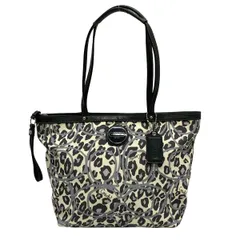 COACH(コーチ) トートバッグ シグネチャーオロセットプリント トート F17973 アイボリー×グレー×黒 レザー