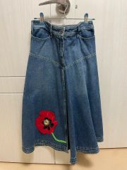 美品 ムチャチャ 刺繍入りデニムスカート 子供服 Lサイズ - メルカリ