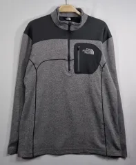 S (55) THE NORTH FACE ザノースフェイス グレー 機能性 ハーフジップ 長袖Tシャツ
