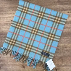 BURBERRY バーバリー ノヴァチェック チェック ブルー マフラー (カシミア 100%)