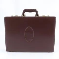美品 カルティエ マスト ドゥ カルティエ ボルドー レザー アタッシュケース ハードケース ビジネス 出張 A4 メンズ RWM DU26-10【中古】のサムネイル