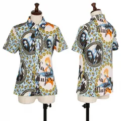 ジページェ バイ ジャンポールゴルチエJPG by GAULTIER フラワーグラフィックプリントメッシュ半袖シャツ 白水色40のサムネイル