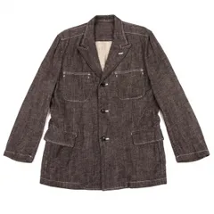 コムデギャルソン オムCOMME des GARCONS HOMME リネンコットンステッチワッシャージャケット 焦茶Sのサムネイル