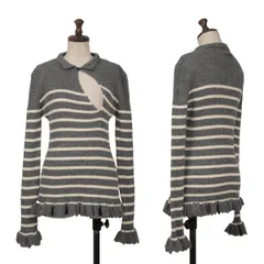ジャンポールゴルチエJean Paul GAULTIER ボーダースキッパーフレアニット グレーオフM位のサムネイル