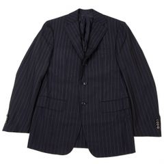 美品 J.PRESS×YALE 高級ペピンメリノ 金ボタン紺ブレザー ストライプ