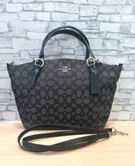 【豊】美品! COACH コーチ シグネチャー 2way ショルダー ハンド バッグ F58283 ブラック【1232AM】E02