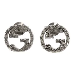 【GUCCI】グッチ インターロッキングG 金属製 シルバー ユニセックス 2.9g ピアス