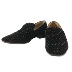 【Christian Louboutin】クリスチャンルブタン キルティング ベロア 黒 メンズ ドレスシューズ Christian Louboutin】クリスチャンルブタン キルティング ベロア 黒