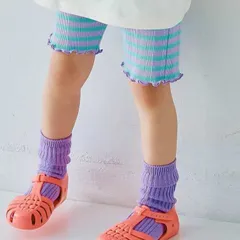 【新作】p.premier イロチ買いしたいハーフスパッツ 4分丈 ラベンダー 80㎝ 90㎝ 100㎝ 子供服 スパッツ P322016のサムネイル