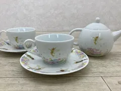T19 ディズニーフェアリーズ　オリジナルマグカップ＆ソーサー 2客 急須 食器セット