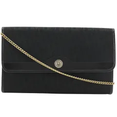 【Dior】クリスチャンディオール チェーンショルダー ヴィンテージ キャンバス 黒 レディース ショルダーバッグ