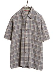 PENDLETONオンブレチェックシャツ美品Lペンドルトン半袖リネン麻LINEN