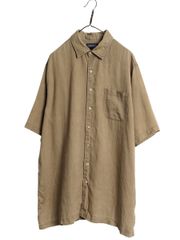 美品 ORGUEIL 七分袖コットンリネンストライプショールカラーシャツ 美品 ORGUEIL 七分袖コットンリネンストライプショールカラーシャツ
