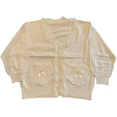 Secret Honey シークレットハニー ハートポケット レース付カーディガン 白 M【TE18】のサムネイル