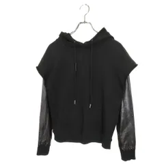 SAINT LAURENT PARIS サン ローラン パリ レザー切替パーカー US53 2013 00246 330575 Y2BM1 XS ブラック レディースのサムネイル
