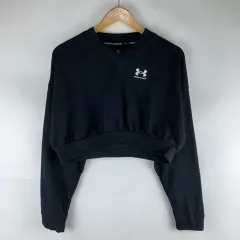 UNDER ARMOUR アンダーアーマー ブラック クロップド ショート スウェット L 250921のサムネイル
