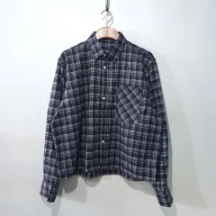FW新作) Tシャツ ウール クロップド チェックシャツ 3color