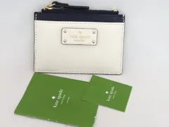 Kate spade　ケイトスペード　カードケース　レザー　アイボリー　×　ネイビー