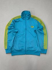 adidas トラックジャケット M ライトブルー ゴールド - メルカリ