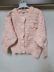 Shichiri 七里 荻窪 カーディガン ピンク 花刺繍 リボン L 130 - メルカリ