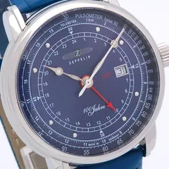 ★良品 ZEPPELIN ツェッペリン 100周年 7646-3 QZ 動作品 青のサムネイル