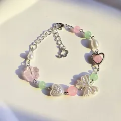ピンク パール ビーズ ブレスレット