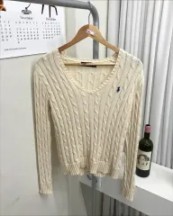 ポロ Vネック ケーブル ニット
