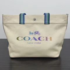 (r)COACH コーチ ホースアンドキャリッジレインボーロゴ キャンバストートバッグ  レインボーロゴ 型番91170/3004