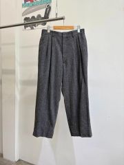 50s 60s style ブラックシャンブレー スラックス 極太 ごま塩 希少