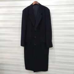 極上ピュアカシミヤ✨️大サイズ超ロングダブルチェスターコート 黒