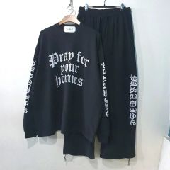 B系 HIPHOP セットアップ 総柄 ドローコード 黒 ブラック S〜M相当 