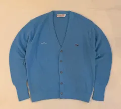60s IZOD ラコステ アカデミック スカイブルー アクリル カーディガン