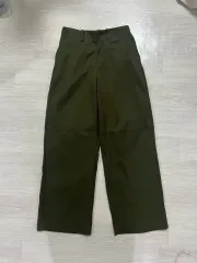 カーキ ワイド パンツ ウエスト後ろゴム スラックス 30 L 秋 冬