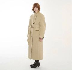 アメリ BIG ROUND COLLAR WOOL LONG COAT - メルカリ